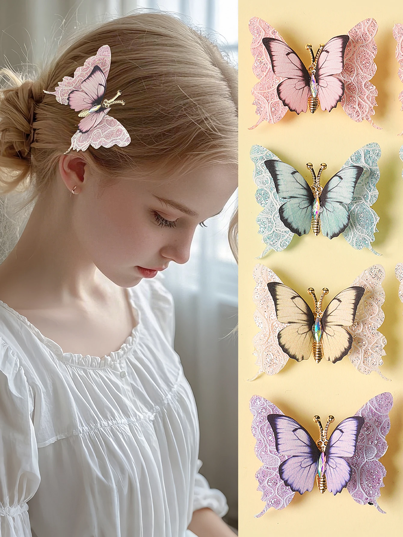 

4шт изящные заколки для волос-бабочки — аксессуары для волос в викторианском стиле