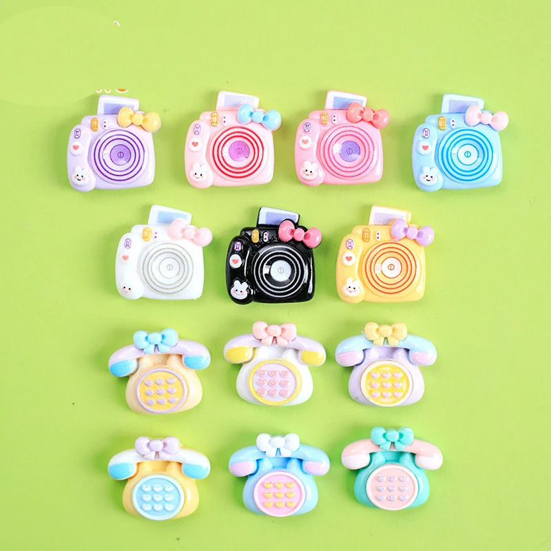 جديد كاميرا الهاتف الراتنج الكرتون كابوشون 10 قطعة الراتنج فلاتباك DIY بها بنفسك صنع المجوهرات بالجملة سجل القصاصات ملحقات للتزيين