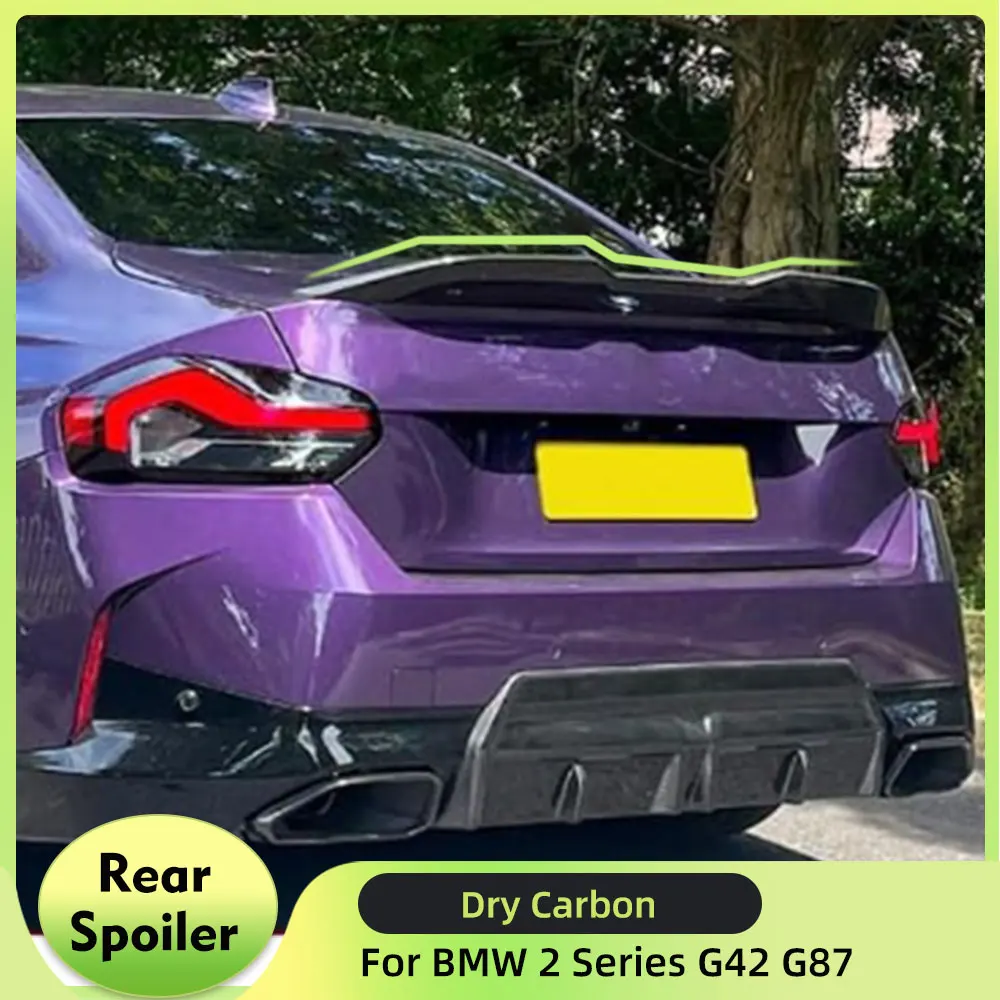 

Dry Carbon Car Rear Trunk Spoiler Wings for BMW 2 Series G42 220i 230i M Sport Coupe 2-Door 2022 2023 Racing Rear Boot Lid Lip