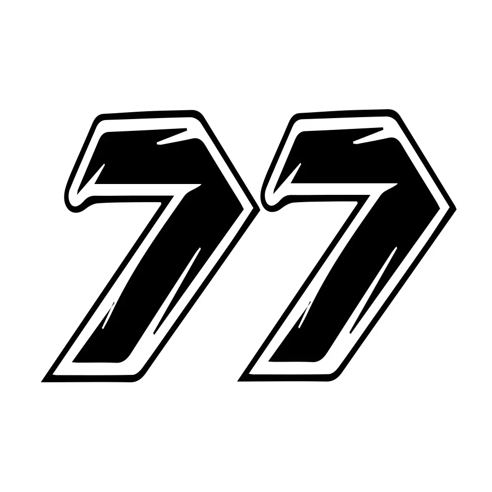 Car Sticker Number 77 Helmet Vinyl JDM Stickers Fashion Body Decoration on Auto Motorcycle Accessories Decal