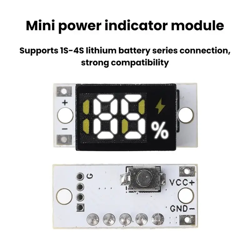 DTB7 Mini Battery Level Indicator Module 1S-4S Lithium Battery Accurate Percentage Display Voltage Tester No Button
