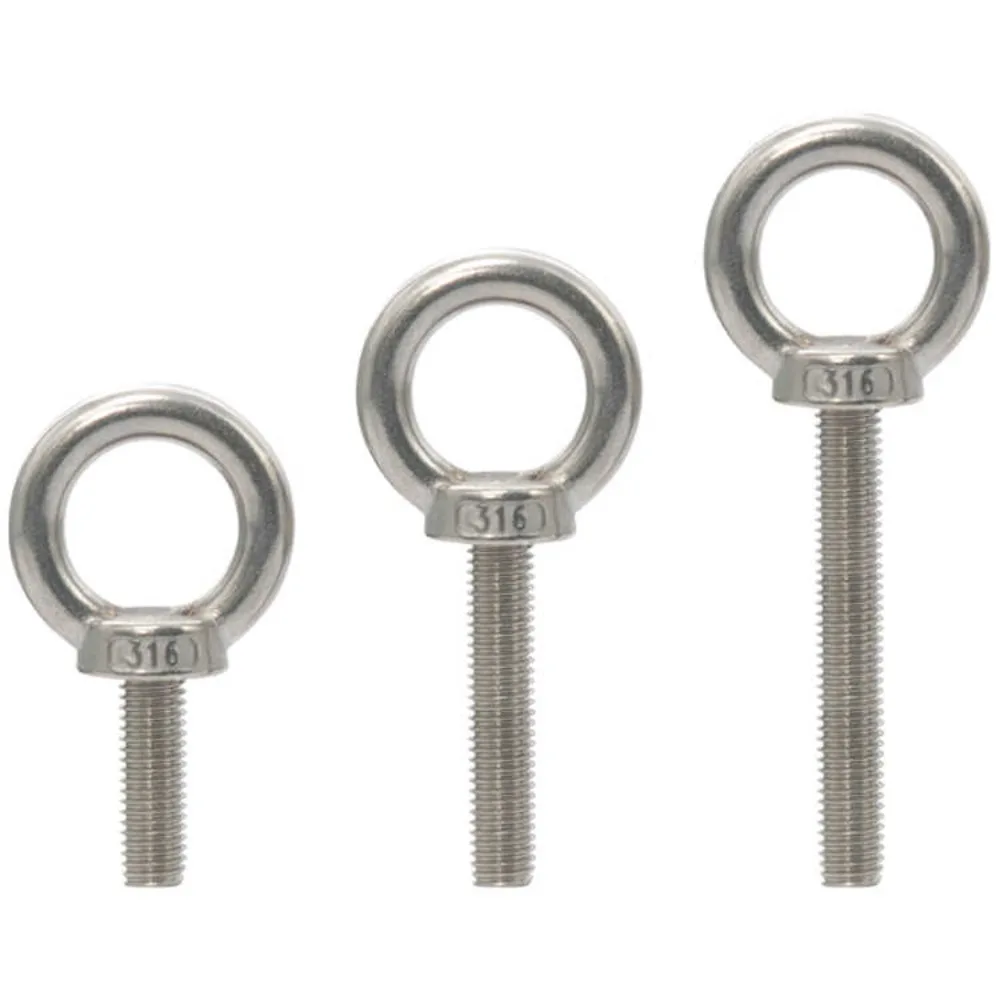 M5‑M36 316 Stainless Steel Lifting Eye Screw Eyebolt Hooking Nut, Forged Anti‑Corrosion Heavy‑Load Marine Hoisting Hardware