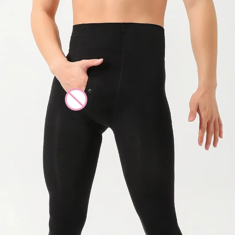 

Mens Plus Velvet Leggings Pantyhose Warm Pants Tight Comfortable Breathable Bodystocking Elastic Hosiery Pants Erotic Lingerie