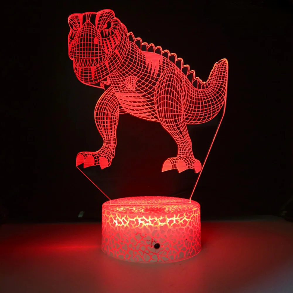 3D Dinosaur Night Light for Boys Room 7 Color ChangesRemote Control, LED Illusion Night Lamp T Rex Dino Toys Gifts for Kids