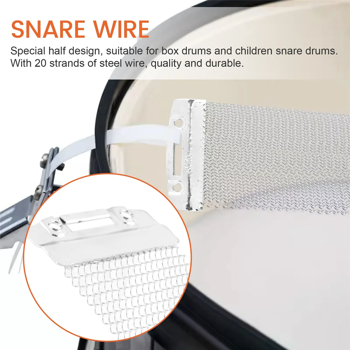

Half Design Steel Snare Wire Drum Spring for Children Snare Cajon Box Drums 20 StrandJAS