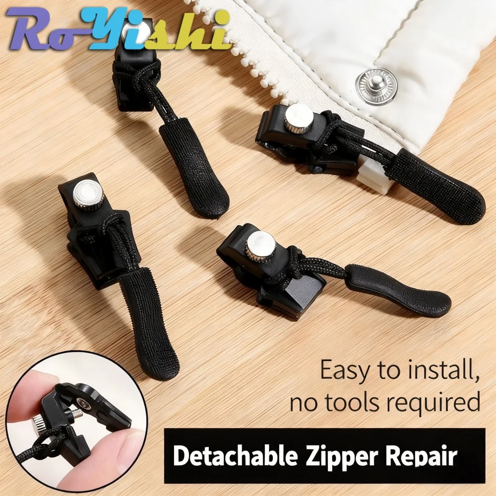 3-60pcs Universal Zipper Quick Repair Slider - Easy to Install Seamless Replacement Zipper Head for Jackets, Luggage and More
