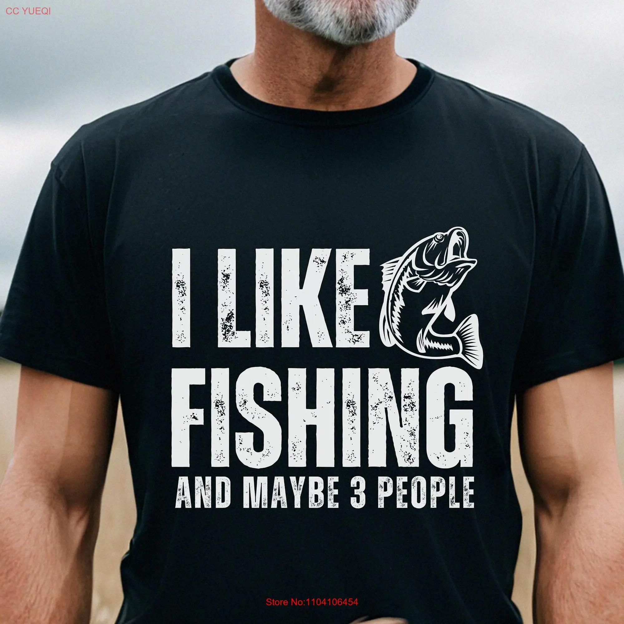 I Like Fishing And Maybe 3 People T Shirt Funny Mens Fisherman Father's Day Fathers long or short sleeves