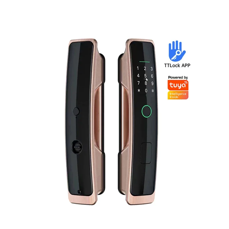 005 ฟรีอัตโนมัติลายนิ้วมือประตูล็อค WiFi Tuya TTlock App Digital Biometric Cerradura Inteligente Keyless สมาร์ทล็อค