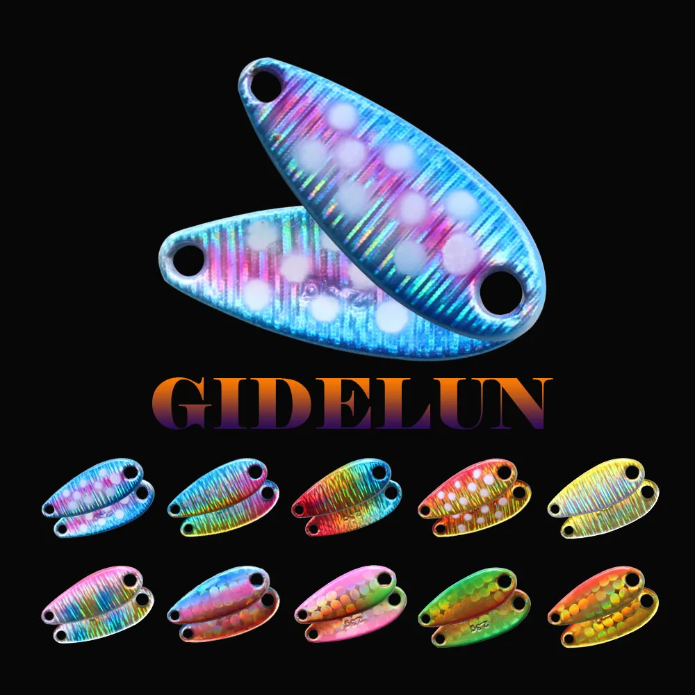 2.3g/3.5g/5g 3pcs Double Painted Laser UV Metal Spoon Lures Artificial for Fishing Trout Bait