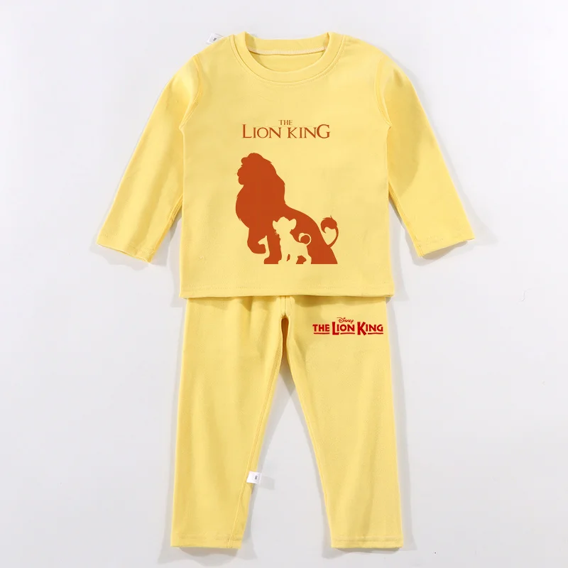 Mufasa-Ensemble de pyjamas chauds à manches longues pour enfants, pantalons en Y thermiques, vêtements de détente d'hiver, vêtements d'intérieur de dessin animé, cadeaux imbibés