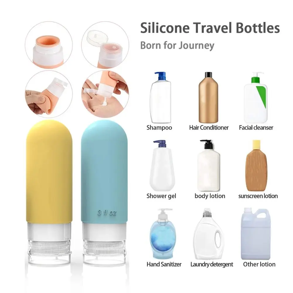 17Pcs Refillable Travel Bottle Set Leak-Proof Lightweight Perfume Split Bottle Convenient Silicone Toiletries Bottles