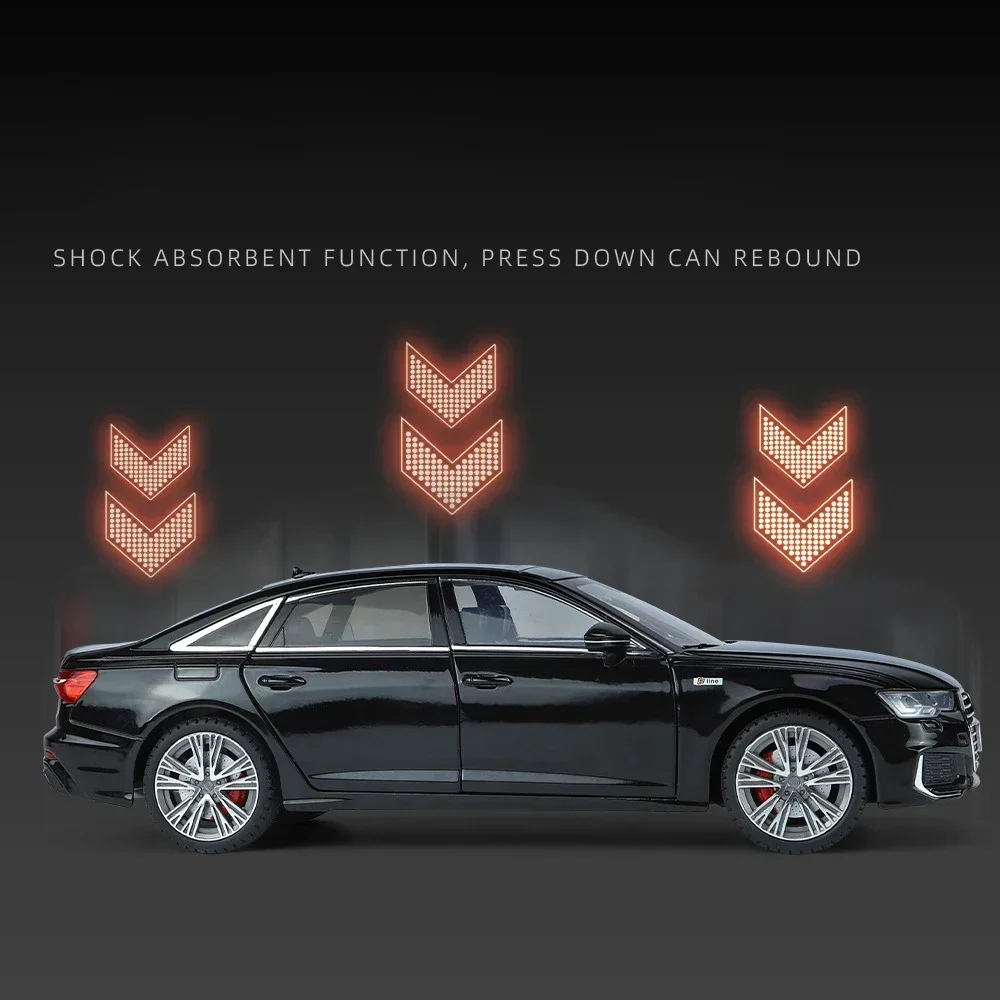 다이캐스트 1:18 A6 리무진 합금 모형 자동차 장난감 다이캐스트 금속 주조 사운드 라이트 풀백 자동차 장난감 차량