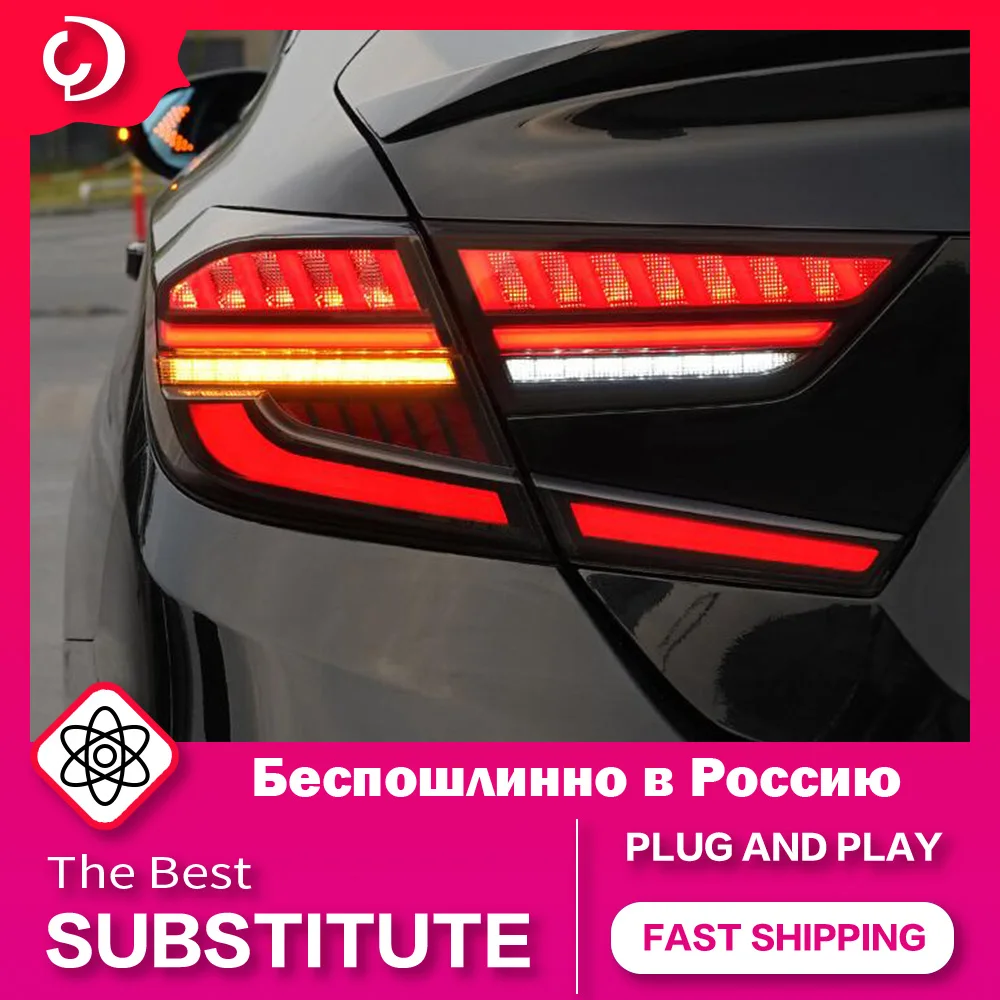 AKD Car Styling Taillights for Honda Accord G10 MKX  2018-2021LED Tail Light DRL Tail Lamp Turn Signal Rear Reverse Brake