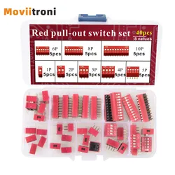 30/40pcs Slide Type Dip Switch Double Row Switches Module 2.54mm 1 - 12 Position For Circuit Breadboards