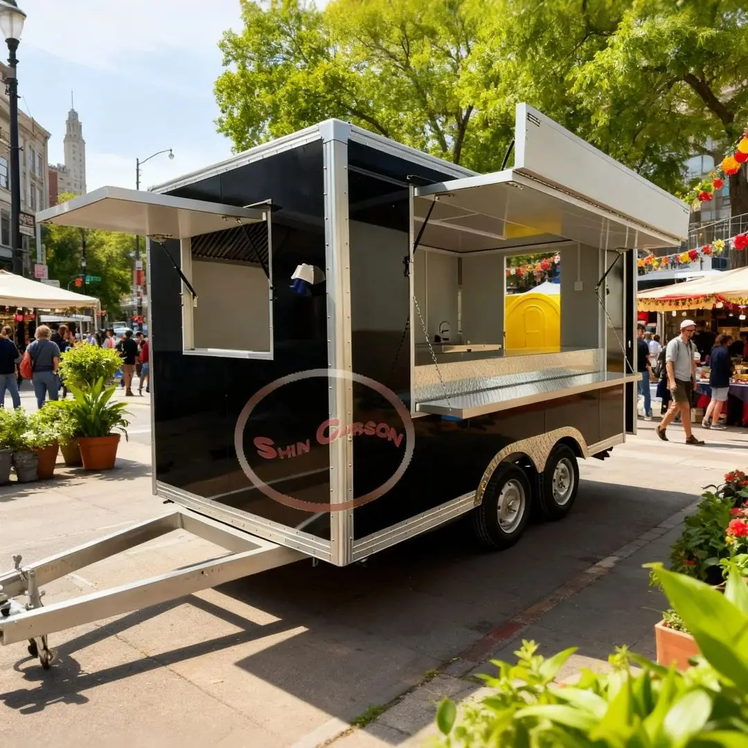 Commercial Food Trailers for Crepe & Taco Vendors Coffee Trucks Snack Trailers - Mobile Kitchen Catering Business Vehicles