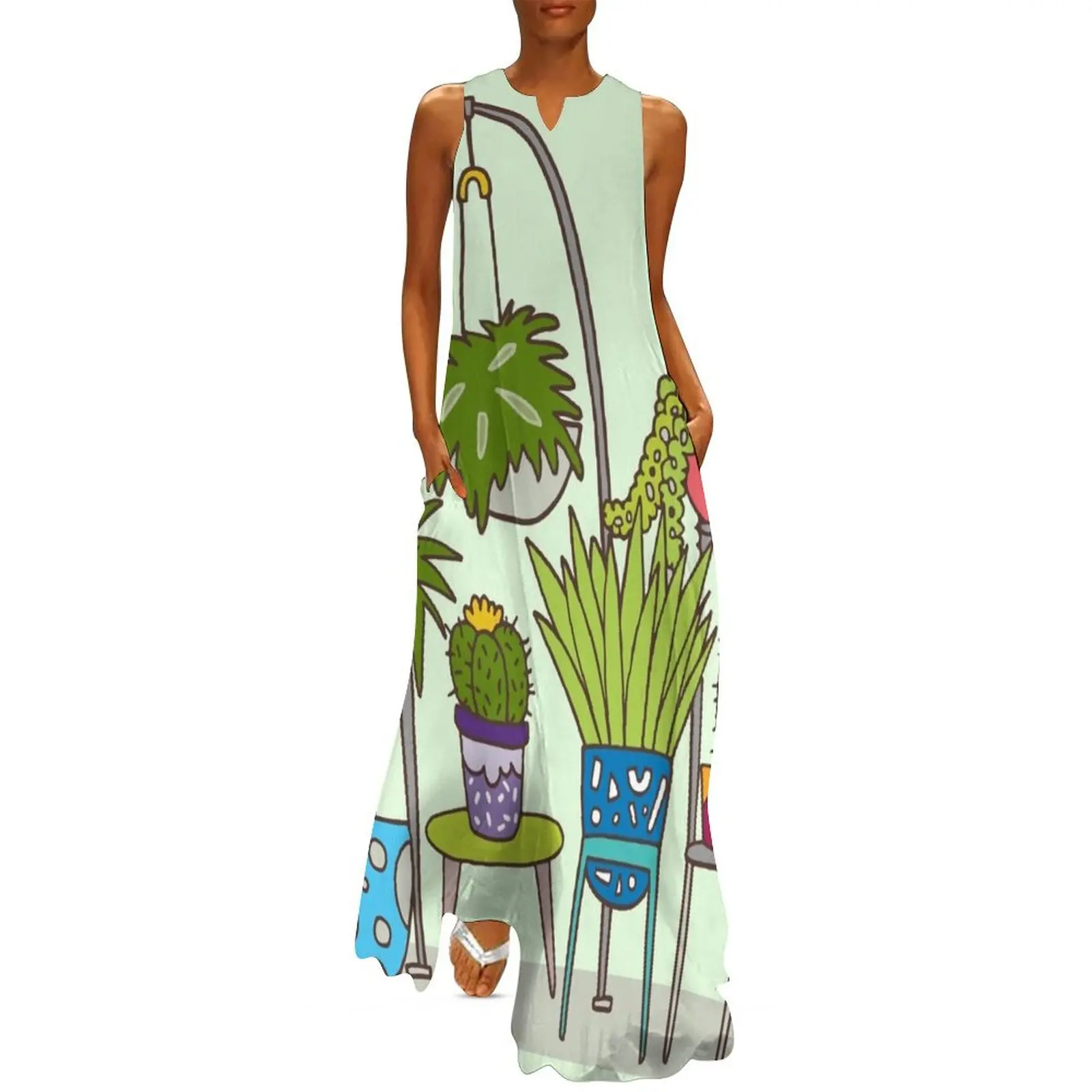 Plant life Long Dress dress women summer 2025 evening dress woman Summer women's clothing Woman clothing