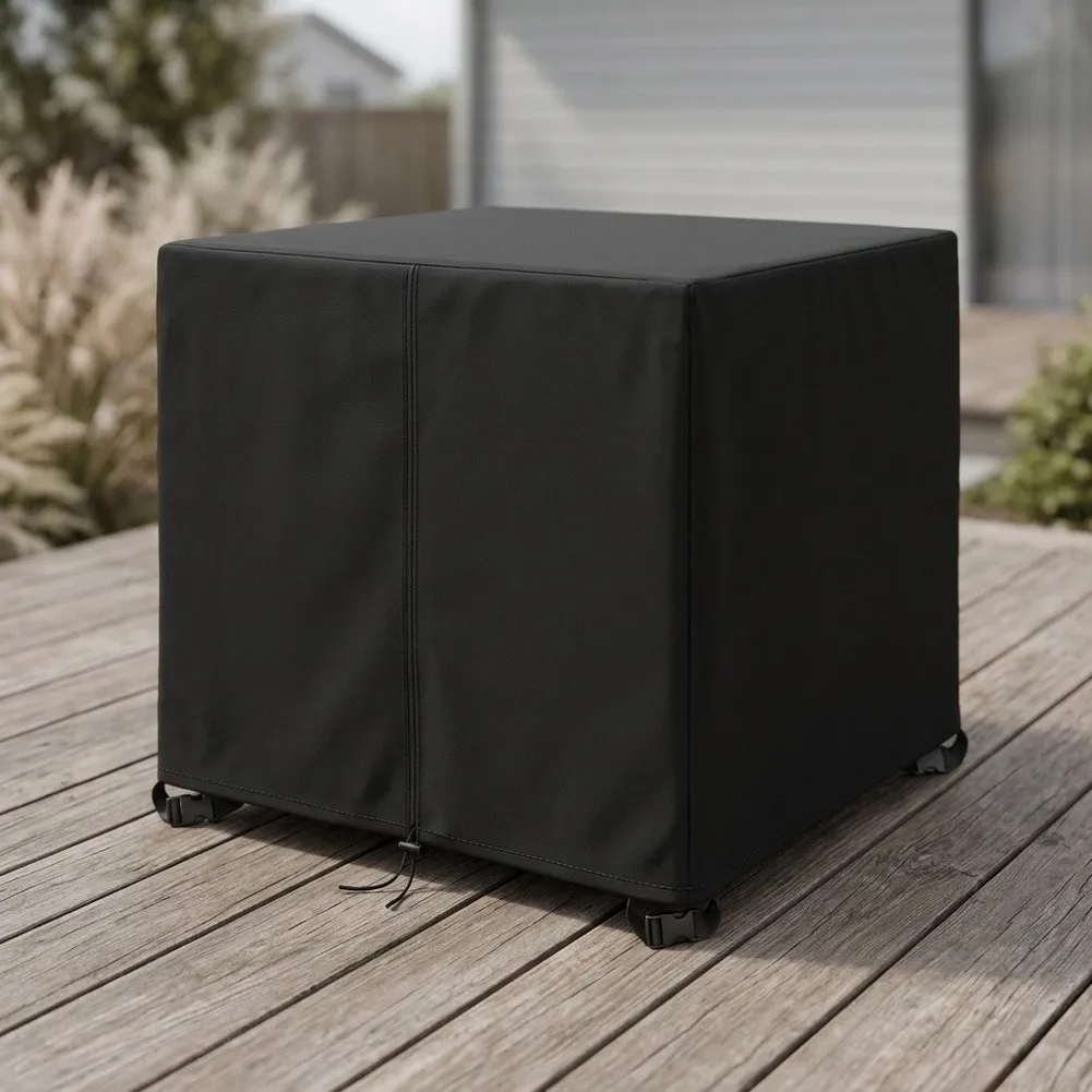 210D Polyester Waterproof Pallet Cover with Zipper and Adjustable Buckle Straps for 48x60x48 Inch Pallets Black
