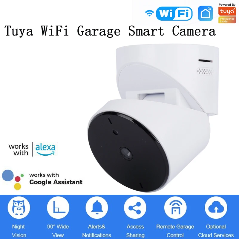 Tuya WIFI Garage Door Opener Camera Smart Wireless Remote Control Sensor Night Vision Monitor Work With Alexa Google Home