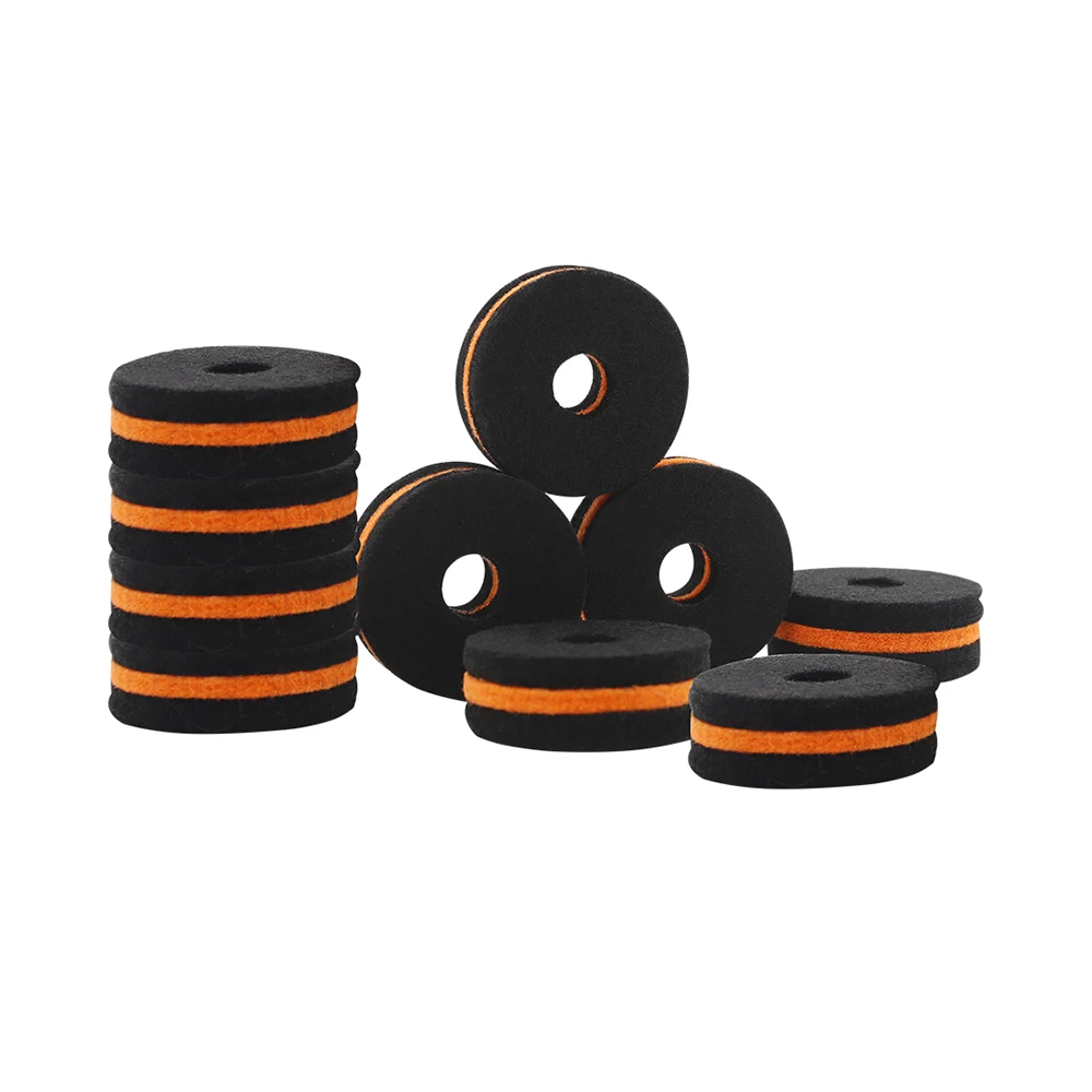 10 Pcs/Set Drum Kit Cymbals Felt Pad Percussion Instrument Parts Drums Slices Stand Washer Pad Musical Instrument Accessories