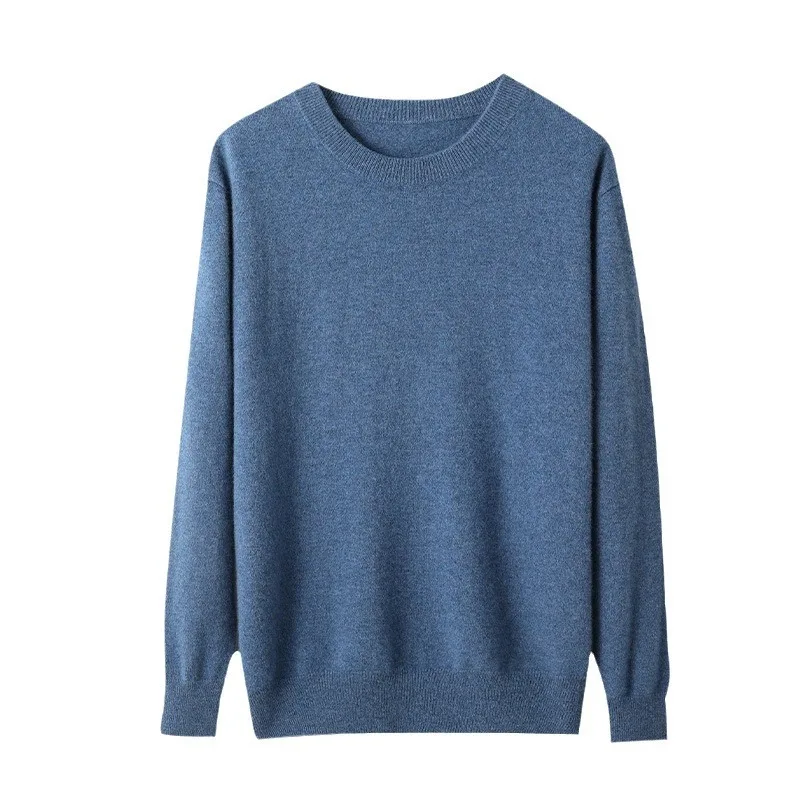 Cashmere Sweater Men 100% Pure Cashmere Turtleneck Round Neck Shirt Men's Autumn Winter Pullover Sweater