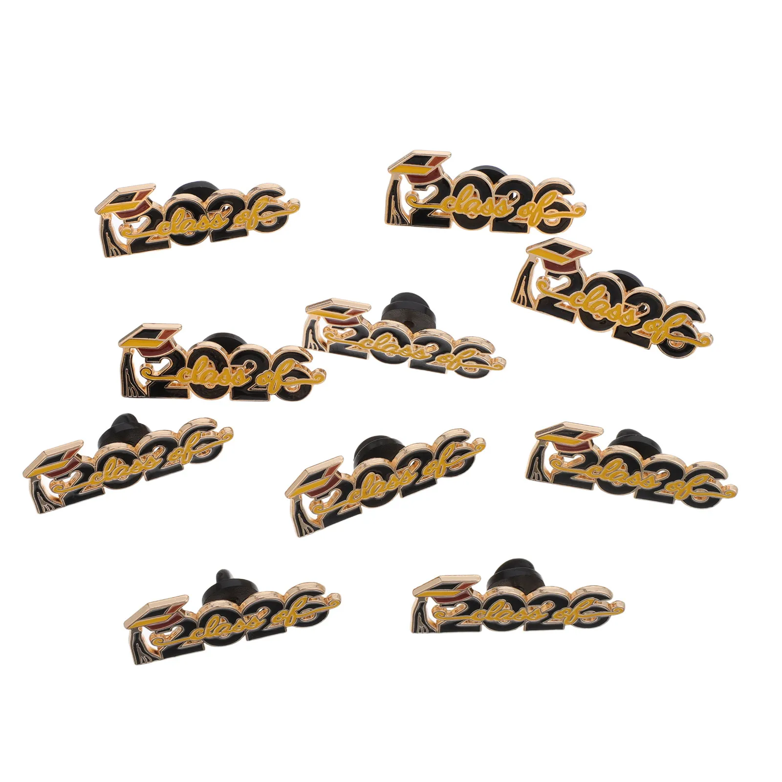 

Набор из 10 брошей в виде выпускных шапочек из цинкового сплава, значок «Класс 2026», сувенир для выпускного вечера, памятный значок для студентов и преподавателей