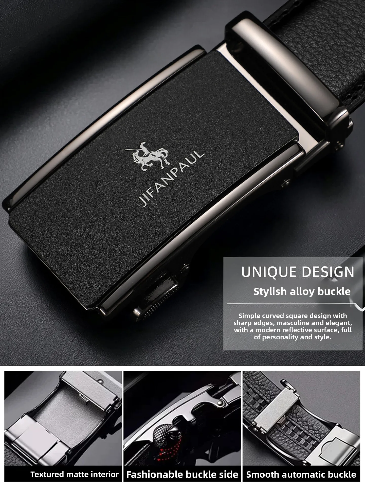 Pure Calfskin Leather Belt Men's Dress Belt Business Casual Dad Style Belt Alloy Buckle Soft Surface Treatment Waist Chain