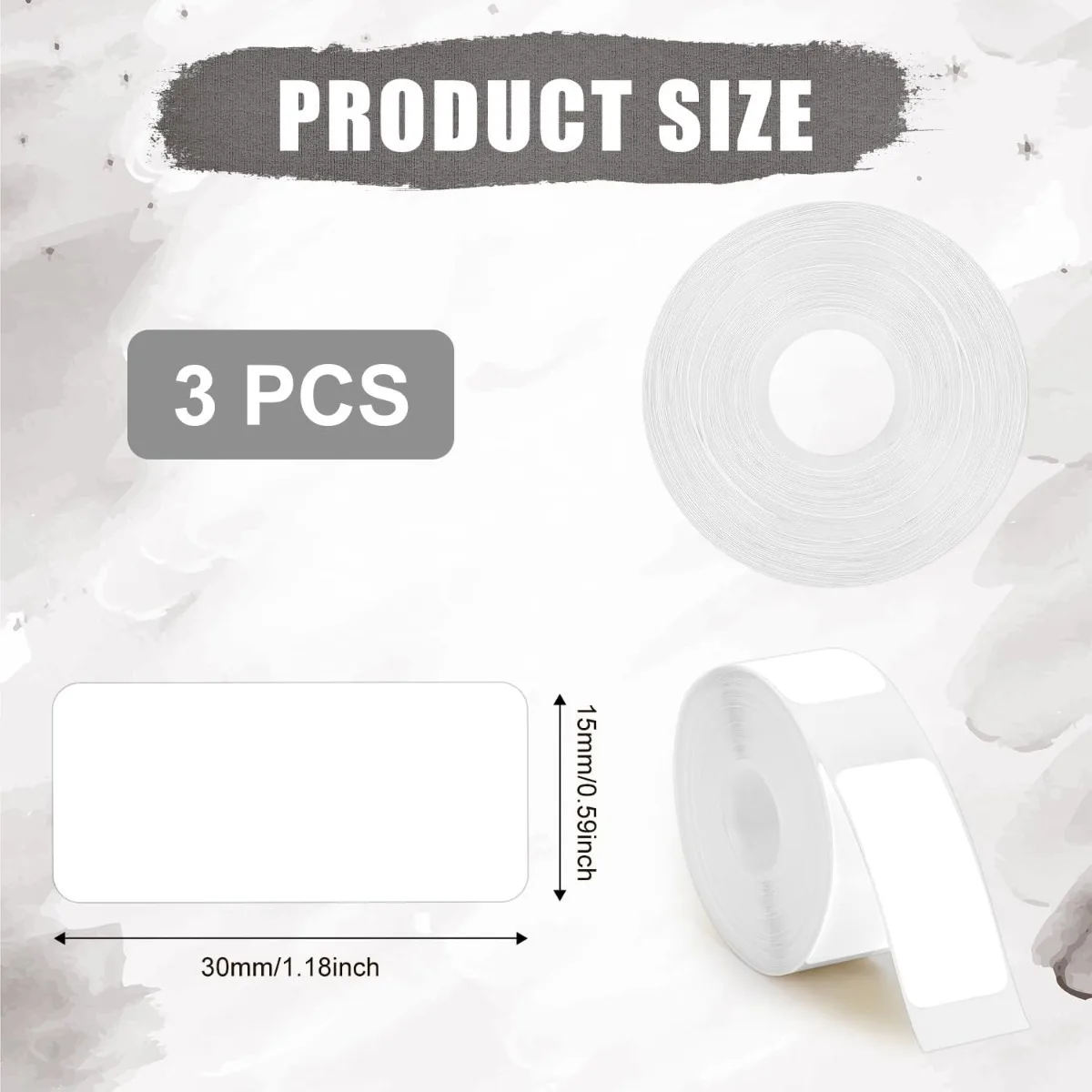15x30mm White Thermal Label Roll, 210 Labels, Works with D30 P12 Printer, for Parcel, Inventory, Jar & Home Organization