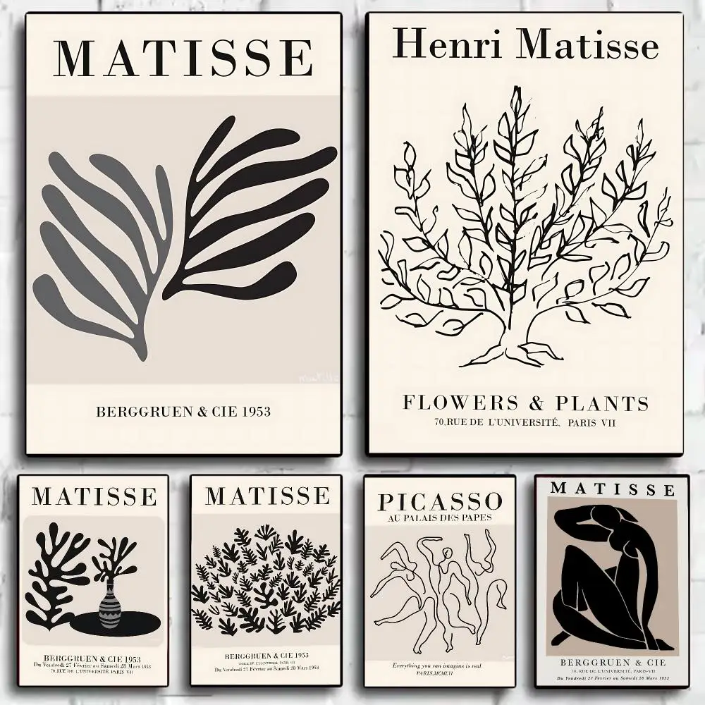 H-henri Matisse Painting Calligraphy Canvas HD Poster Waterproof Fade Resistant Wall Art Print for Home Decor