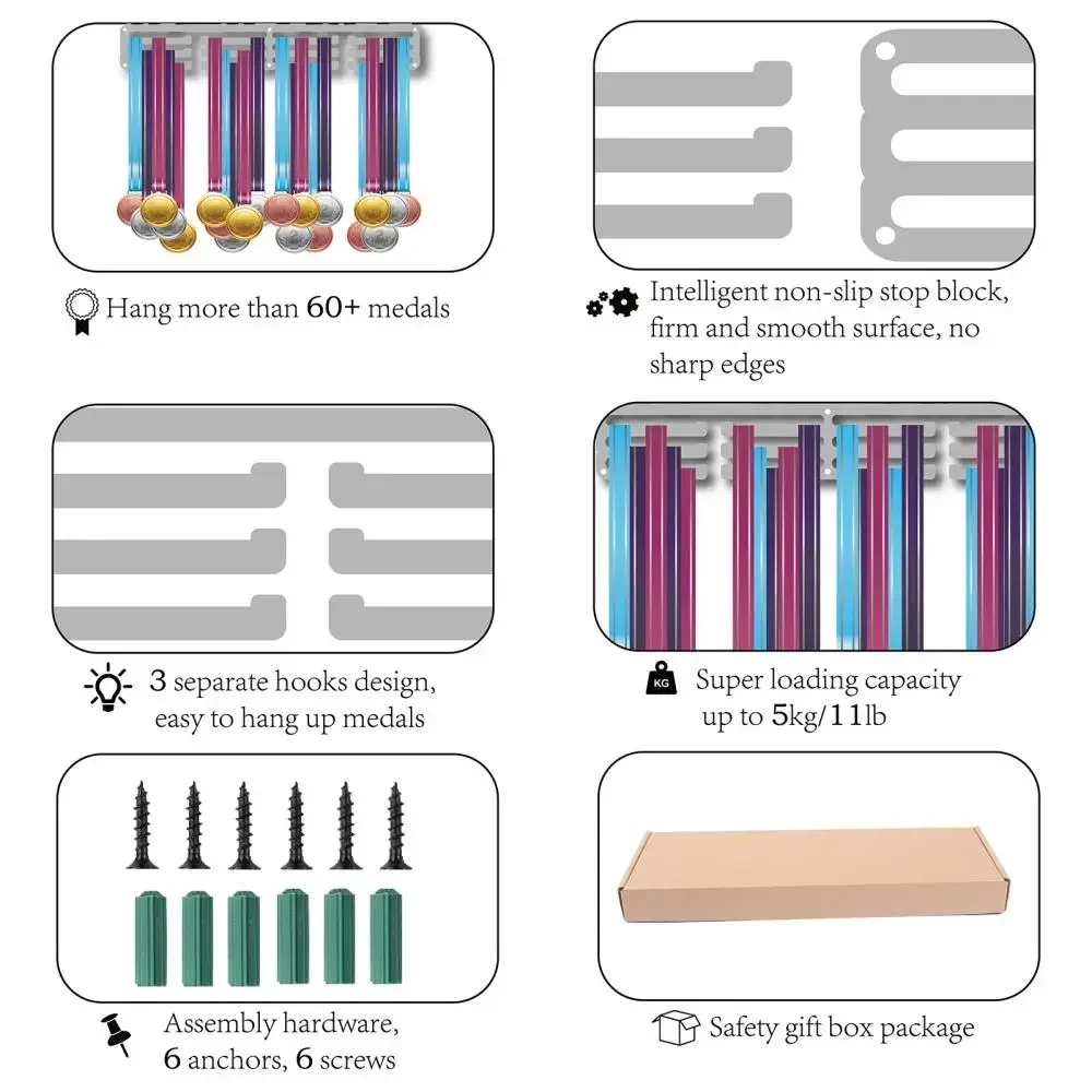 펜싱 메달 홀더 디스플레이 행거 랙, 스포츠 시상식, 금속 끈 홀더, 운동 선수를 위한 벽걸이