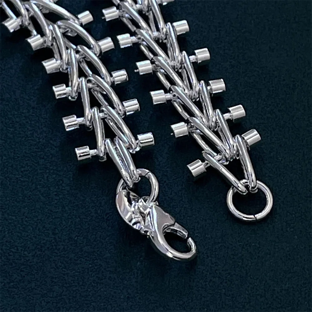 Fashion 925 Sterling Silver Bracelet For Women Retro Round Pattern Chain Trend Jewelry Wedding Engagement High Quality Gifts