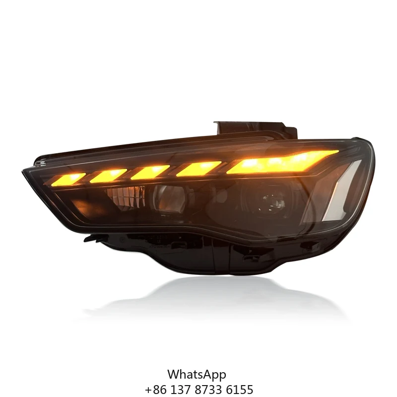 

JKGAuto For Audi A3 Full LED Headlights 2013-2016 Upgrade Daytime Running Light Plug And Play For 8V S3 Car Headlamp Assembly