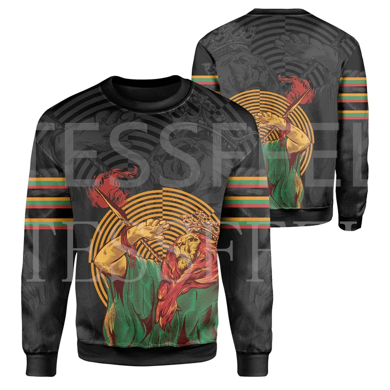 NewFashion Custom Name Ethiopia Lion Africa Country Flag Tribe Tattoo Streetwear 3DPrint Casual Funny Pullover Jacket Hoodies X1