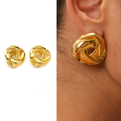 1 pairs Stainless Steel Earrings For Women Gold Color Hollow Geometric Irregular Stud Earring Fashion Elegant Jewelry Gifts