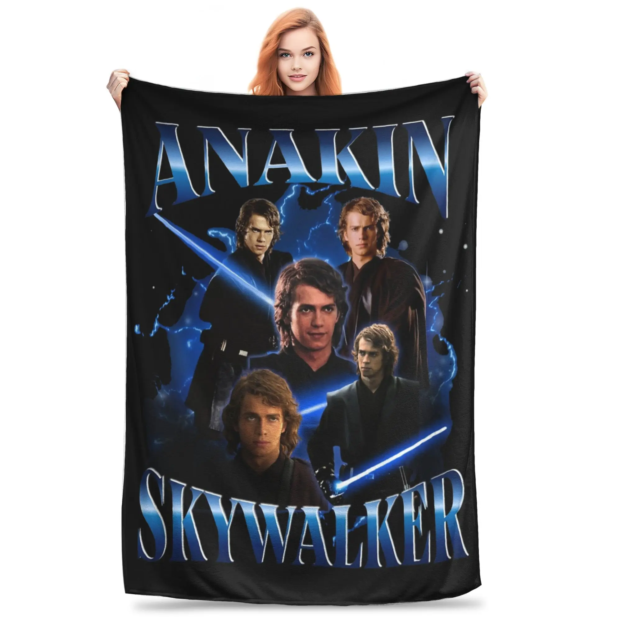 Anakin Skywalker Jedi Retro Collage Blanket Coral Fleece Plush Printed  Thin Throw Blankets for Sofa Couch Plush Thin Quilt