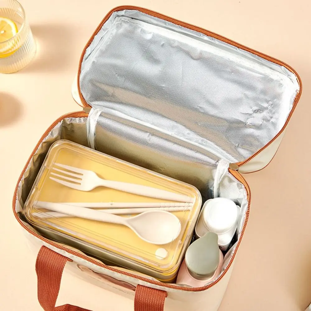 حقيبة غداء معزولة محمولة على شكل دب لطيف حقيبة تبريد ذات سعة كبيرة مقاومة للماء حقيبة حاوية طعام حرارية للطلاب البالغين