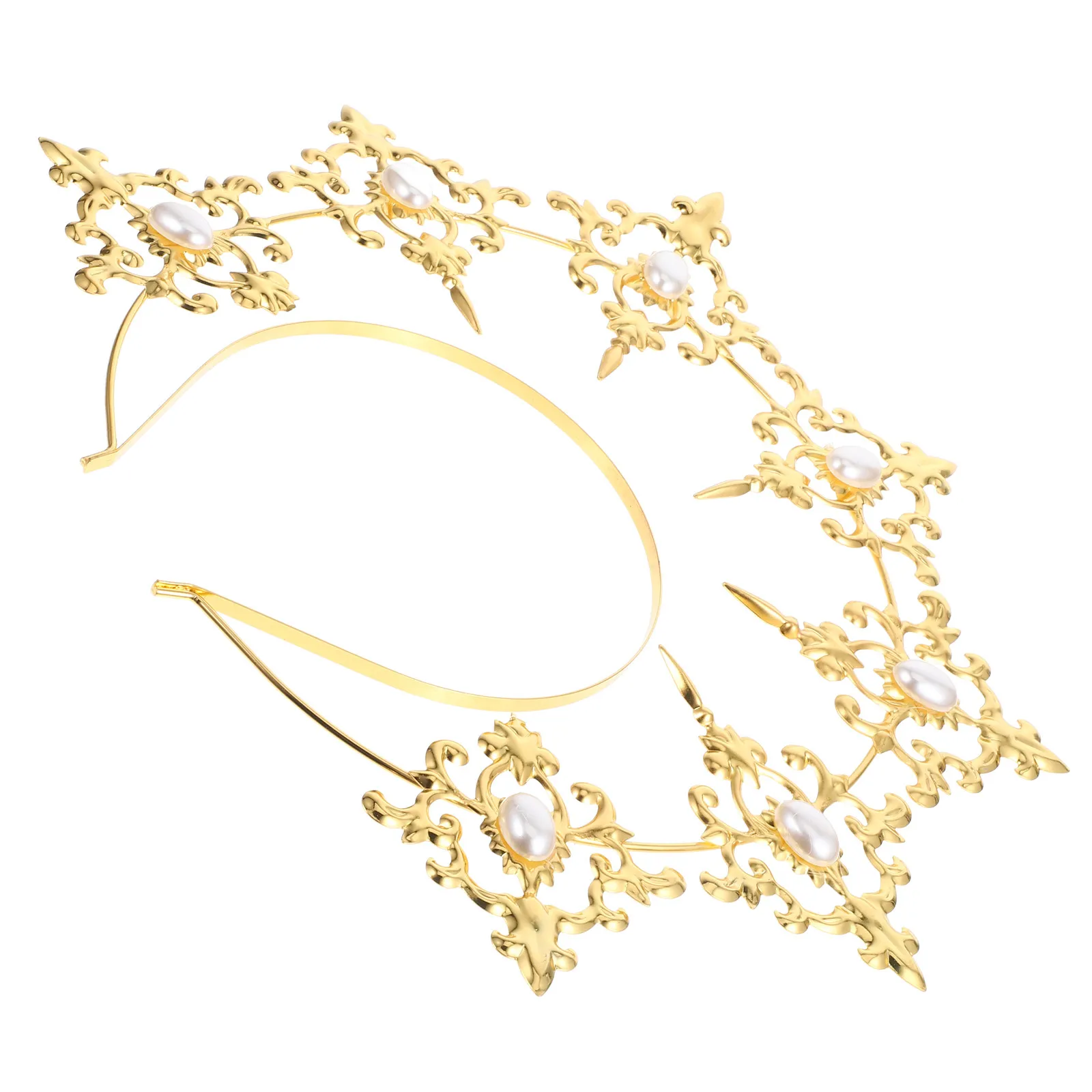 

1Pcs Elegant Golden Iron Hairband Retro Style Bridal Headdress Headpiece for Wedding Party Prom Evening Photo Prop