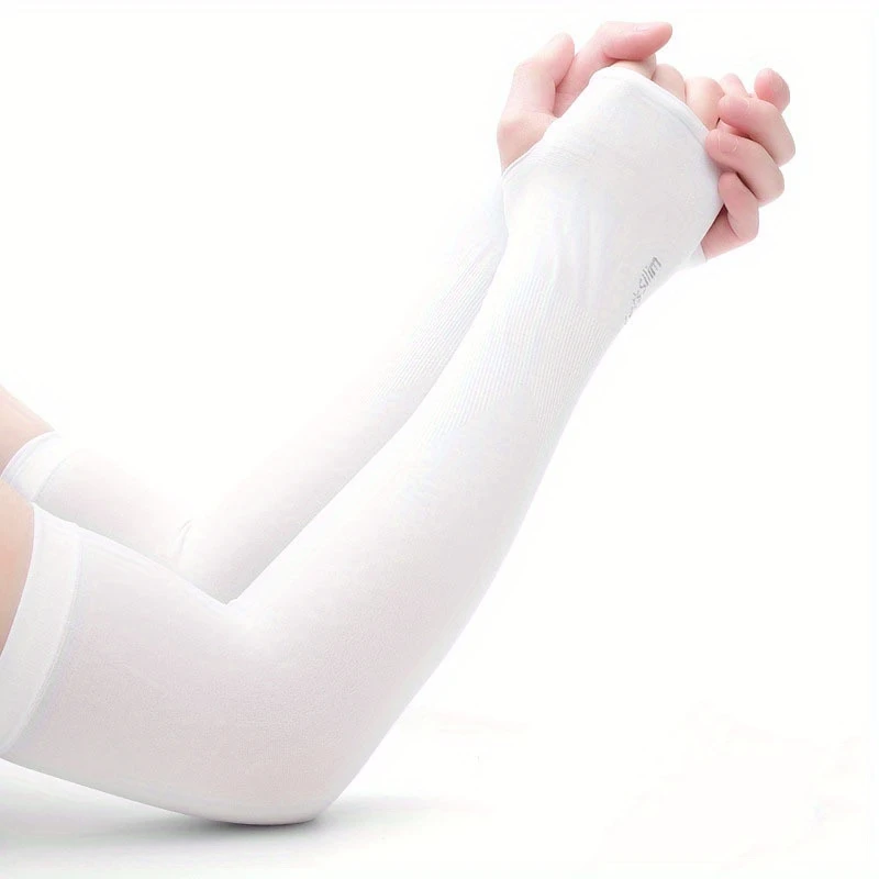 2 أزواج الذراع الشمس حماية أكمام أذرع تبريد مع ثقوب الإبهام الصيف في الهواء الطلق ركوب القيادة واقي للذراع غطاء للأكمام اليد للرجال والنساء #2