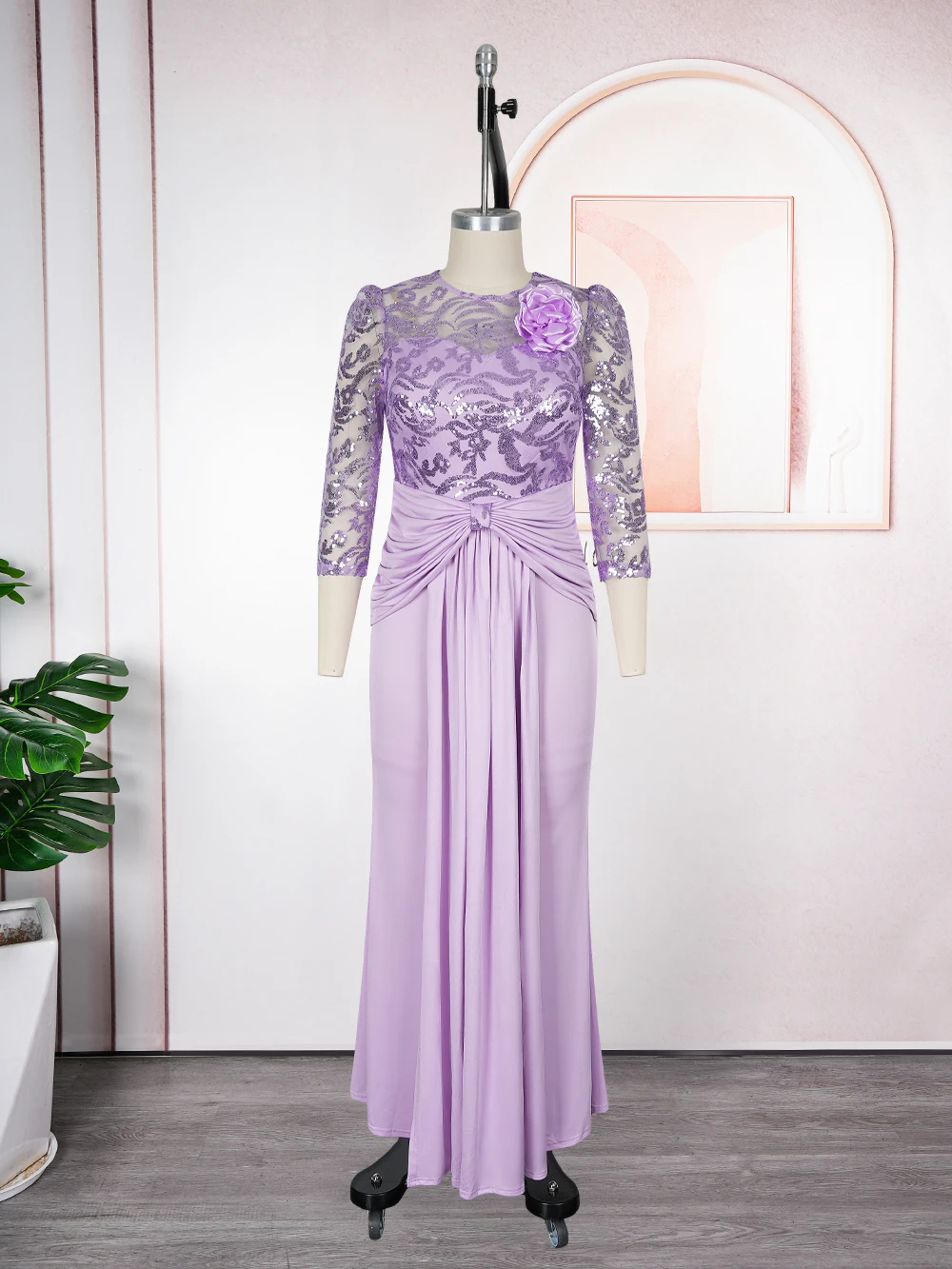 Plus Size African Party Dresses for Women Dashiki Sequin Sexy Bodycon Long Dress Elegant Outfits Muslim Wedding Evening Gowns - view 6