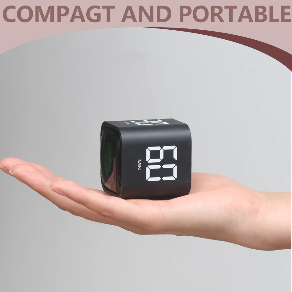 Cube Timers Sensors Flip Timer Countdown Settings LED 4 Preset Time Dual Modes Countdown Cooking Study Mini Digital Timer