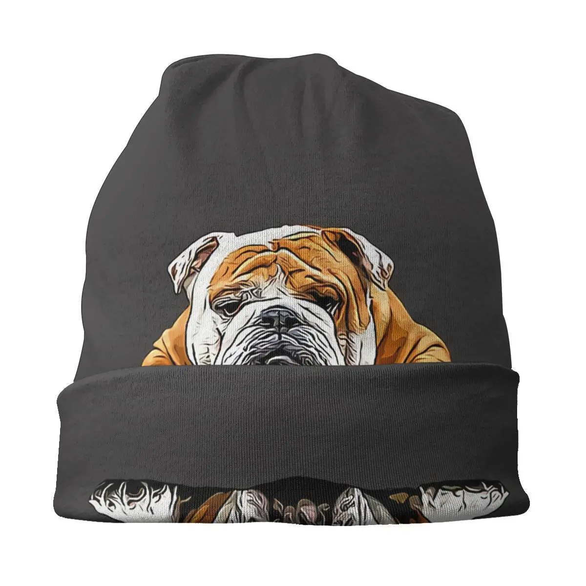 Buldog angielski Unisex Bonnet Winter Warm dwuwarstwowa cienka czapki dla mężczyzn damska