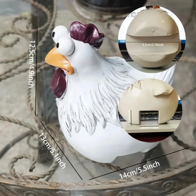 Miniso مضحك لطيف سياج الدجاج تمثال للتزيين الراتنج حديقة الدجاج والدجاجة النحت الحرفية فناء ديكور المنزل