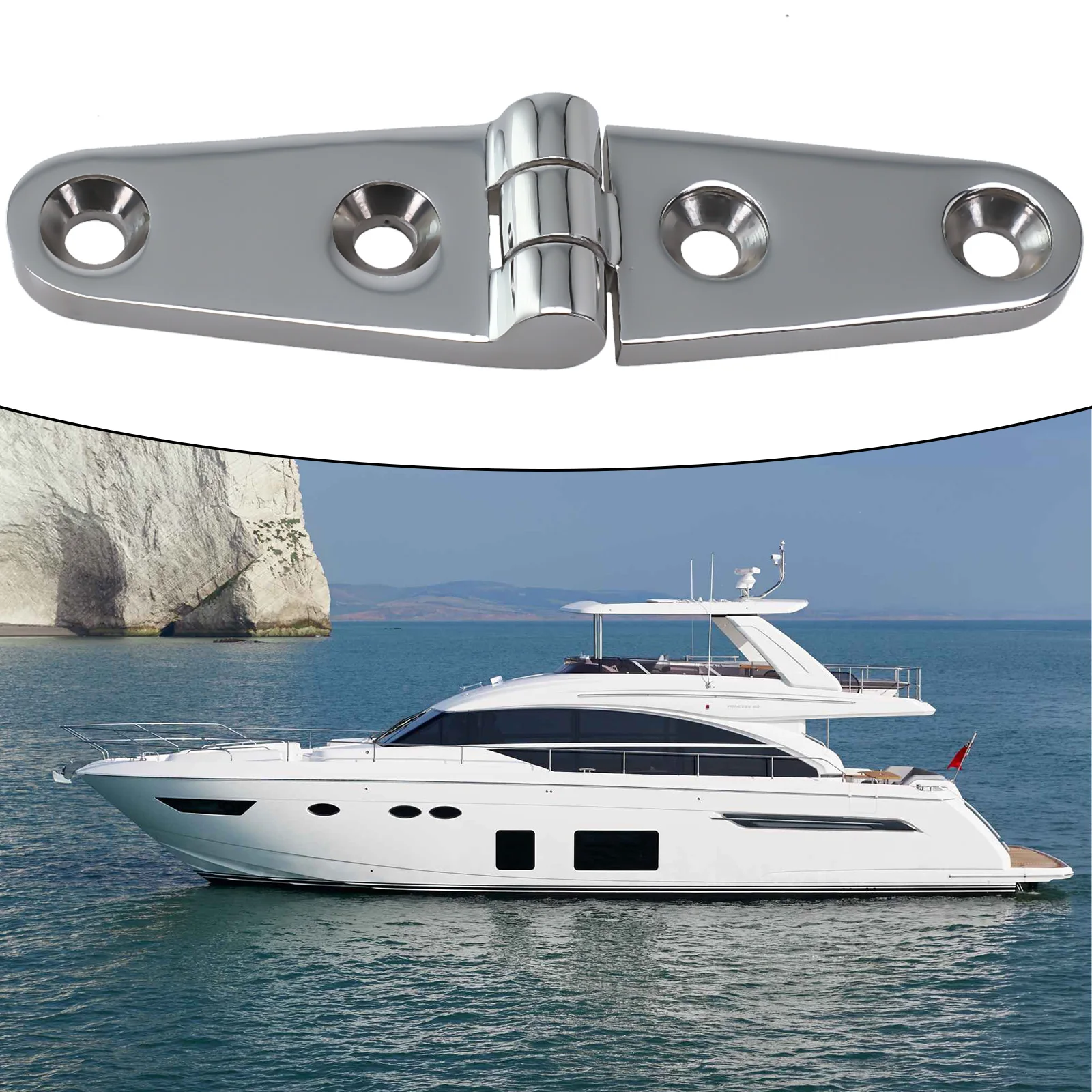 Practical Boat Hinge Marine Butt Grade Hatch Hinge Hinges Parts Silver Stamp Strap 316 Stainless Steel Tool Box