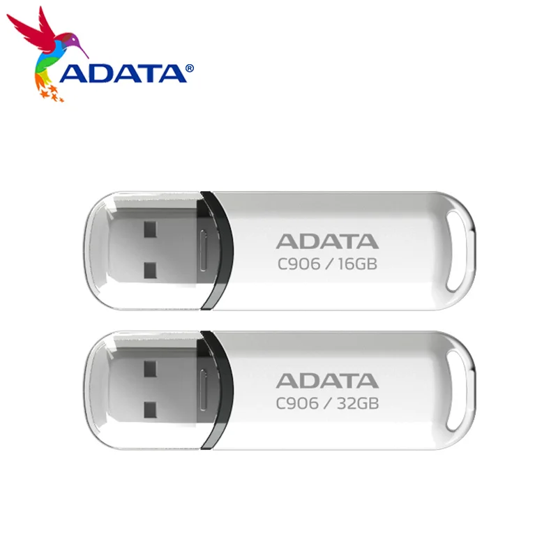 100% Original ADATA C906 USB Flash Drive 16GB 32GB USB 2.0 White Mini U Stick Pen Drive High Speed Pendrive Memory Stick