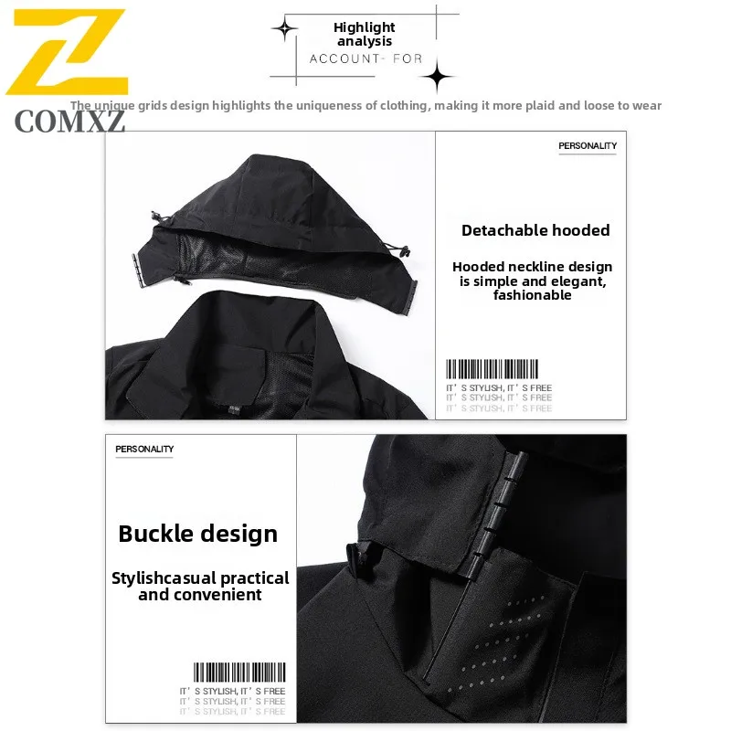 Men's Outdoor Tactical Jacket Windproof Waterproof Hiking Mountaineering Parka Breathable American Style Workwear Sport Coat