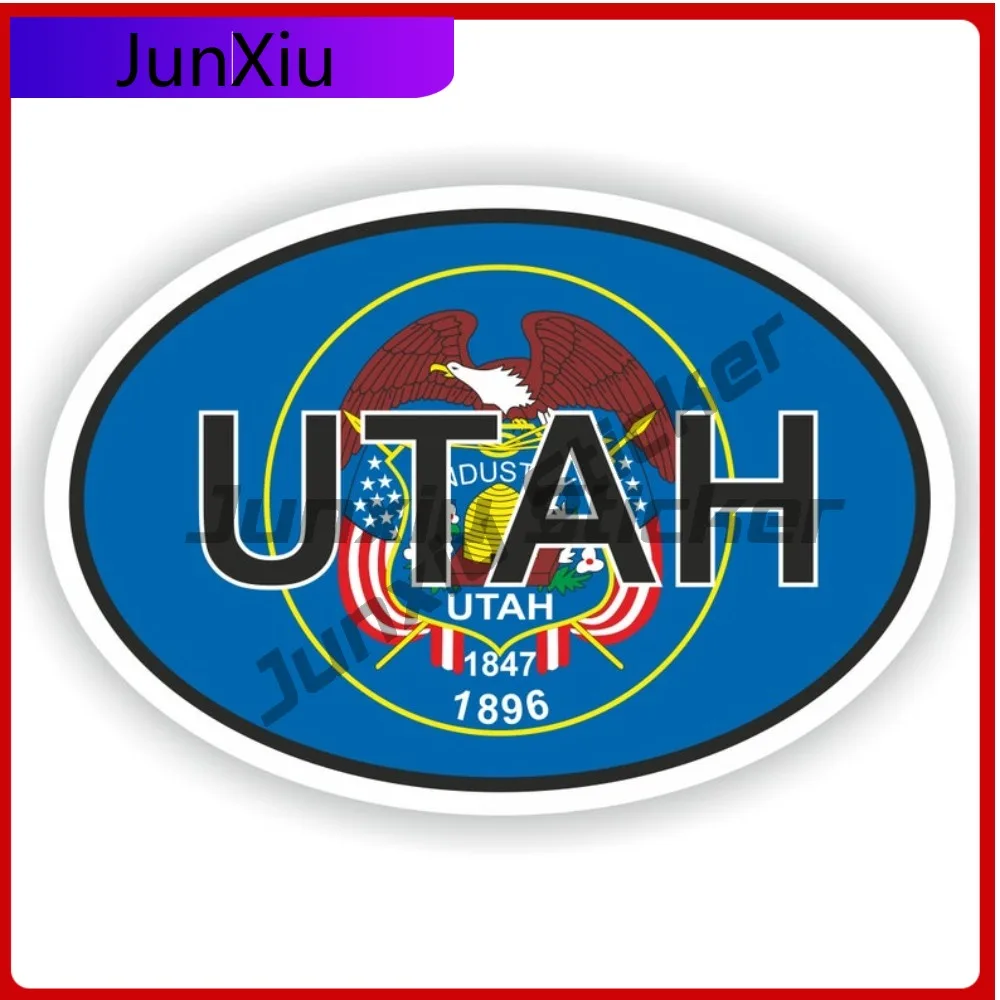 

Utah City Sticker With National Flag Badge Sticker Decorative Scratch Cover Scratch Cover Sticker Car Cover Waterproof Outdoor