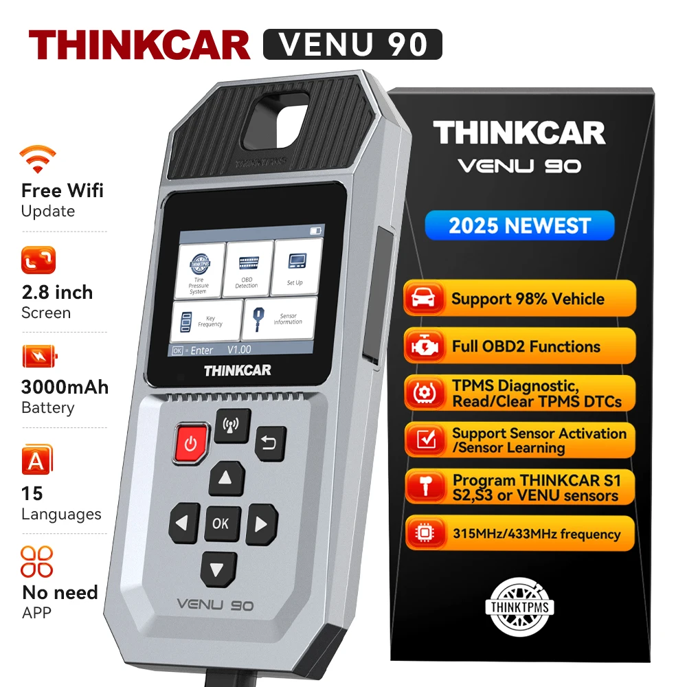 THINKCAR VENU 90 Car Tire Pressure Diagnose Tool Automotive TPMS Sensor Programming Learning Activator For ThinkTool Pro 689BT