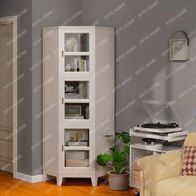 

LLiving room triangular shelf storage corner bookcase corner glass locker