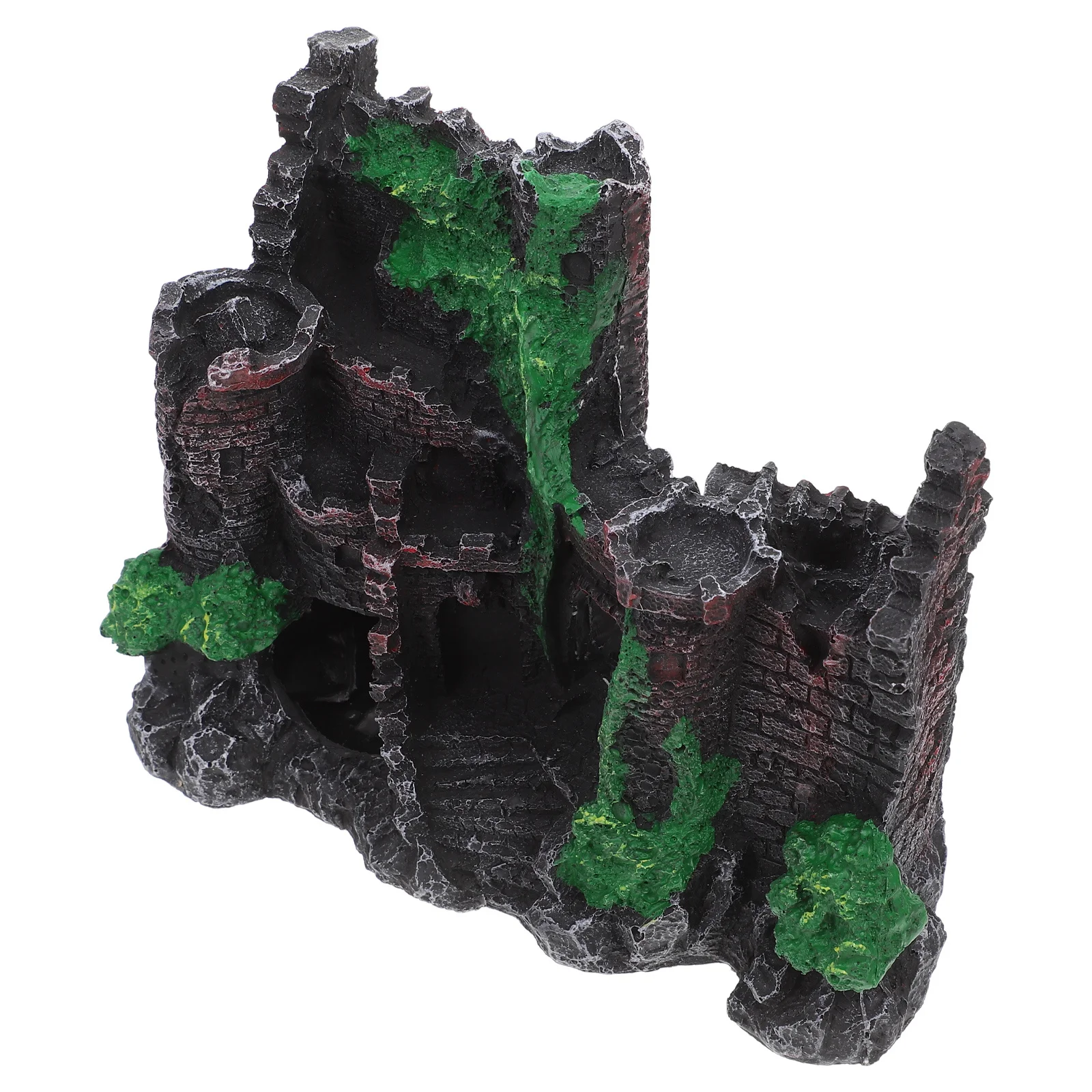 

Fish Tank Castle Decor Resin Material Aquatic Landscape Ornament Ancient Style Shelter for Betta Fish Reptiles Turtles Aquariums