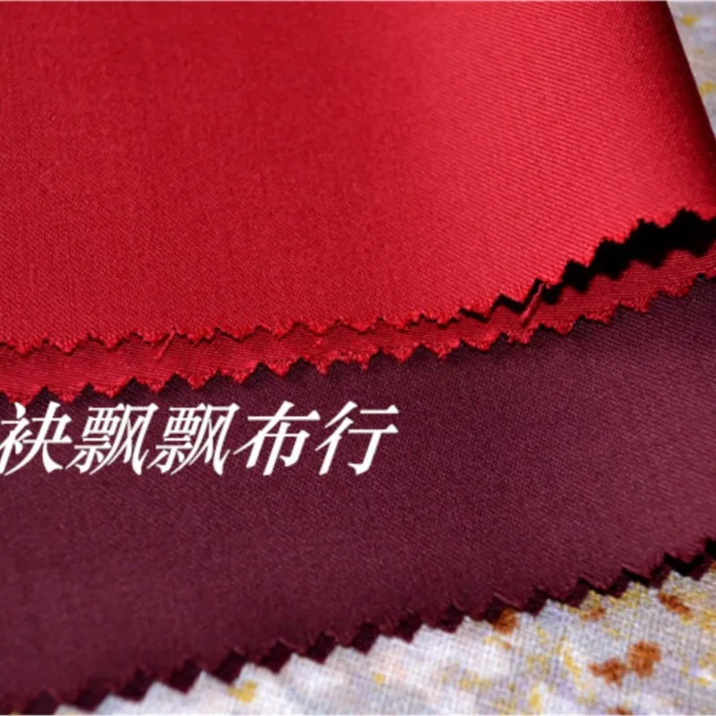 

Spring and Autumn suit fabric dark red jujube deep rust green anti-wrinkle pants skirt set