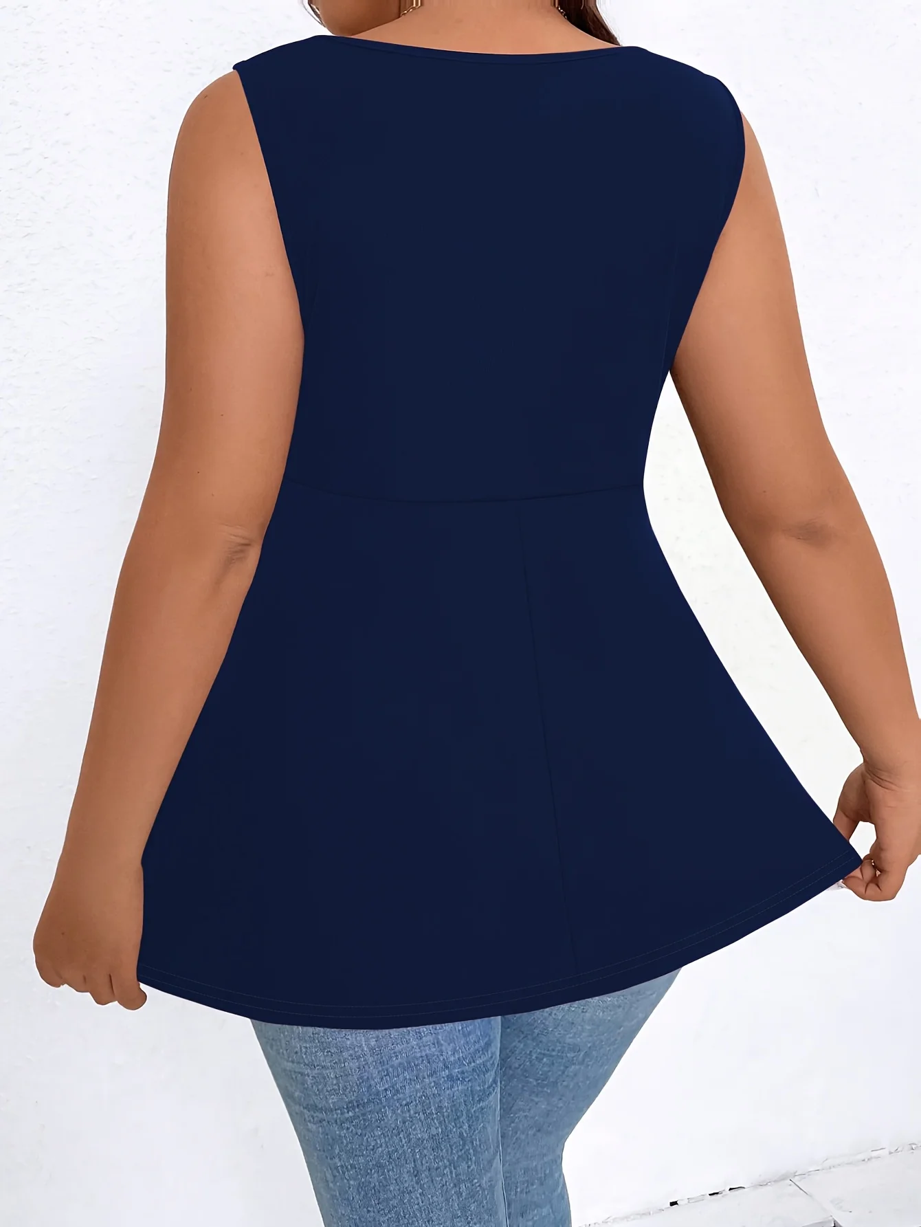 Elegantes Plus-Size-Oberteil für Damen mit quadratischem Ausschnitt und Raffungen für mühelosen Stil – Detail 26